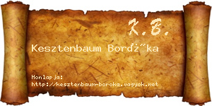 Kesztenbaum Boróka névjegykártya